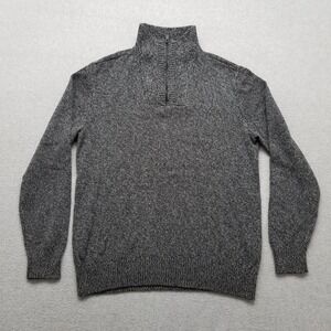 Calvin Klein Sweater Mens Medium Gray‎ Pullover Mock Neck Zip Casual